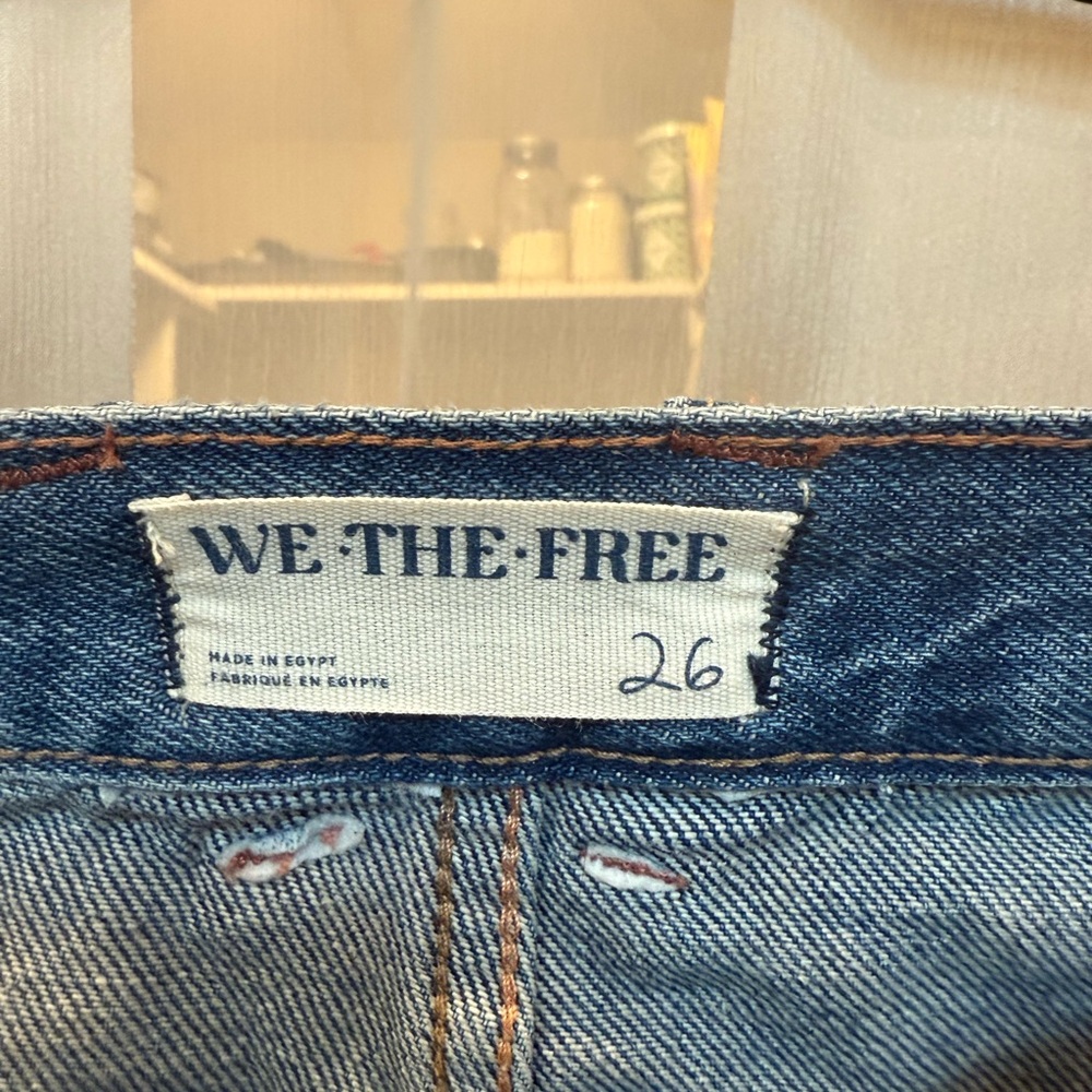 We The Free Distressed Blue Jean Shorts - Picture 2 of 3